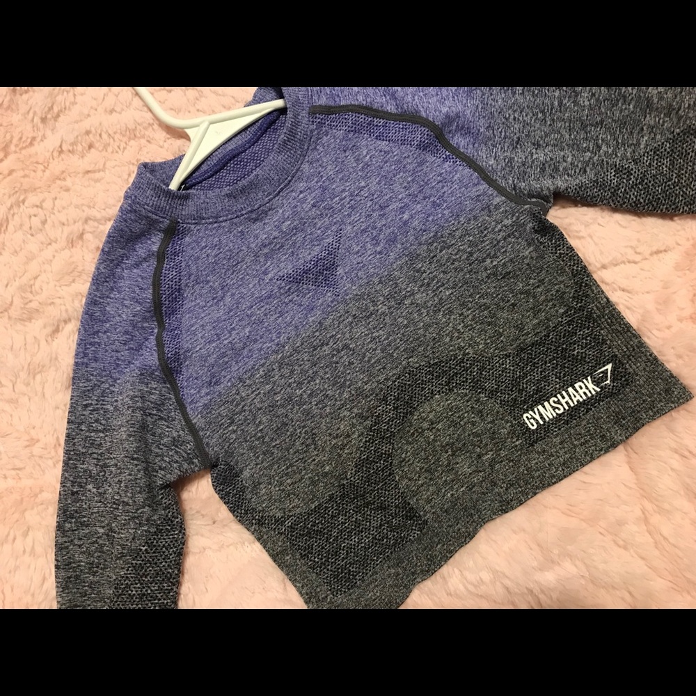Gymshark Ombré Crop Top, Blue/ Charcoal, NWOT